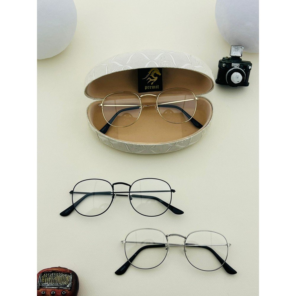 Pilot Metal Çerçeve Oval Unisex Şeffaf Gözlük